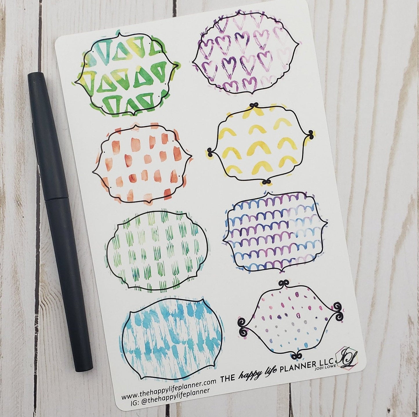 Framed Note Planner Stickers, Happy Planner Stickers, Planner stickers, sticker kit, notes, note stickers, framed stickers, frames