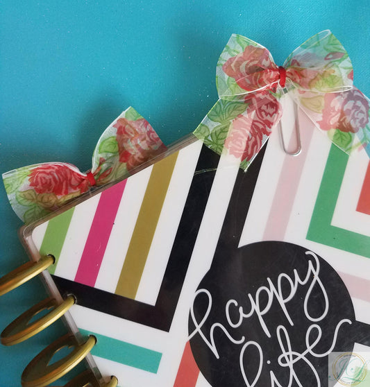 Rose planner clip bow set